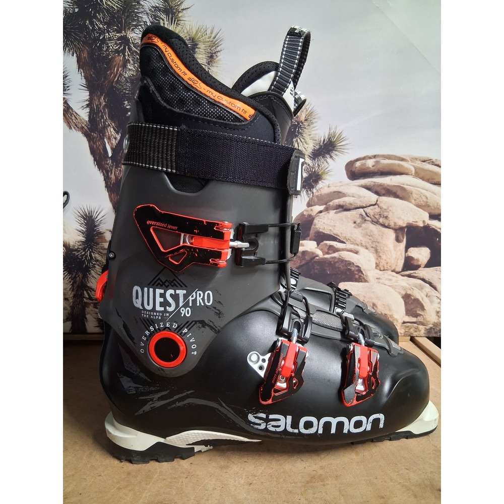 Salomon Quest Pro 90 Men Ski Boots Black Orange Size 29 29.5 336mm Hike Ride